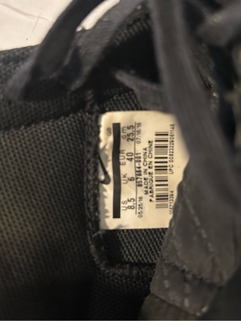 Nike BLAZER Mid PREMIUM SE 857664-001 BLACK Quilted Fabric Textured Womens 8.5 - Picture 6 of 7